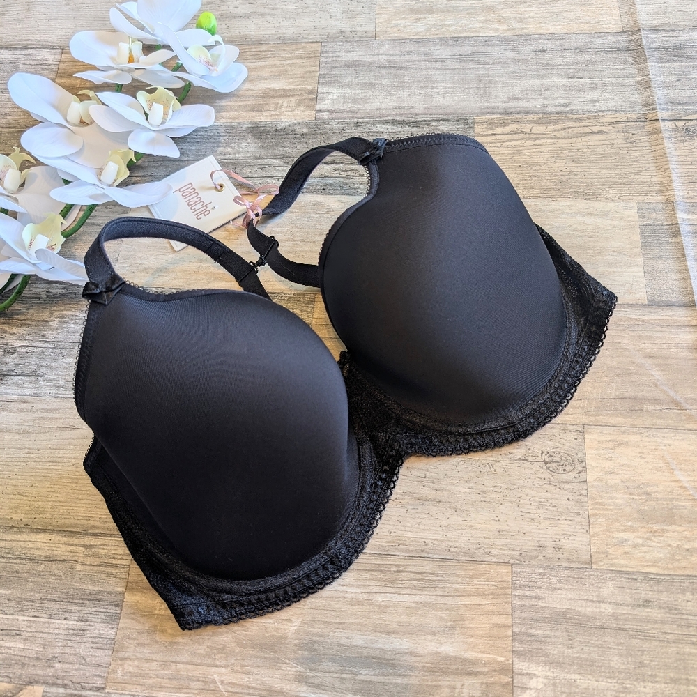 Panache Black Lightly Lined Underwire Bra Size 30GG 30J NWT